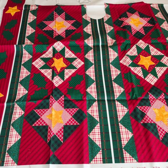 Dream Spinners Country Christmas Sweatshirt Jacket Cut & Sew Fabric Panel NEW - Picture 5 of 8